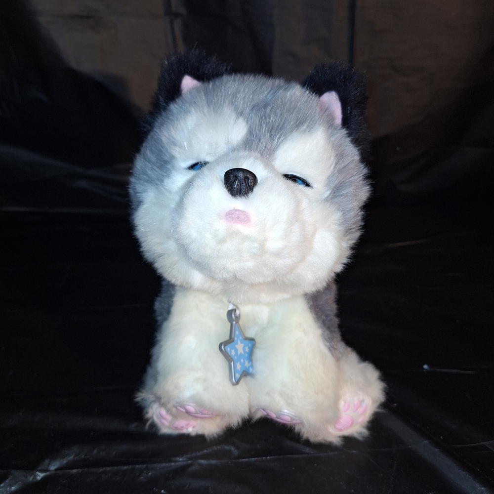 Adorable Gray and White Husky Plush Toy